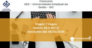 Concurso Público 299 ueg universidade estadual de goias go 7 vagas junho 2025