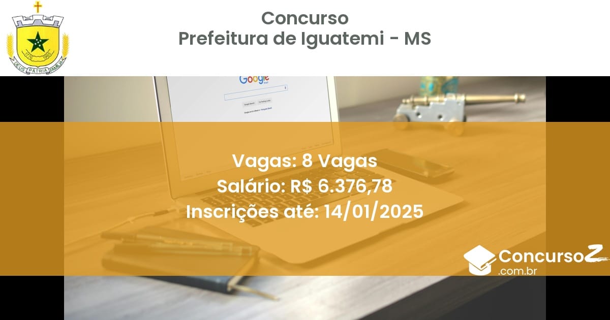 Concurso Público 309 prefeitura de iguatemi ms 8 vagas julho 2025