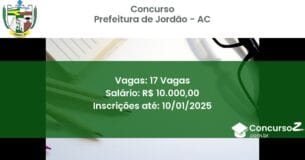 Concurso Público 335 prefeitura de jordao ac 17 vagas junho 2025