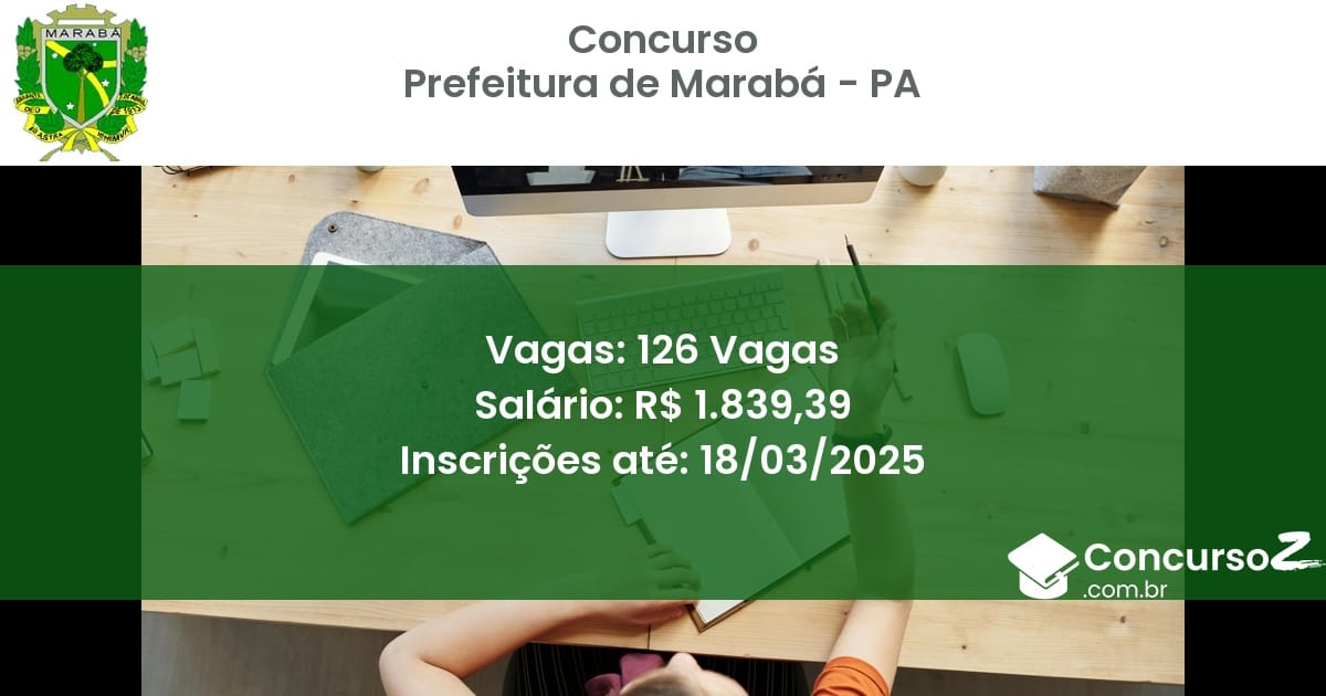 Concurso Público 338 prefeitura de maraba pa 126 vagas julho 2025