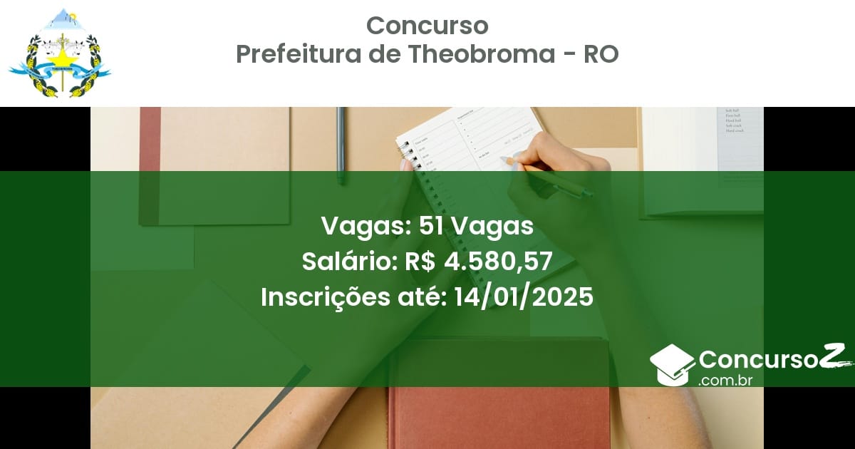 Concurso Público 344 prefeitura de theobroma ro 51 vagas setembro 2025