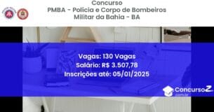 Concurso Público 358 pmba policia e corpo de bombeiros militar da bahia ba 130 vagas julho 2025