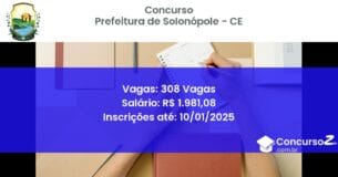 Concurso Público 372 prefeitura de solonopole ce 308 vagas julho 2025