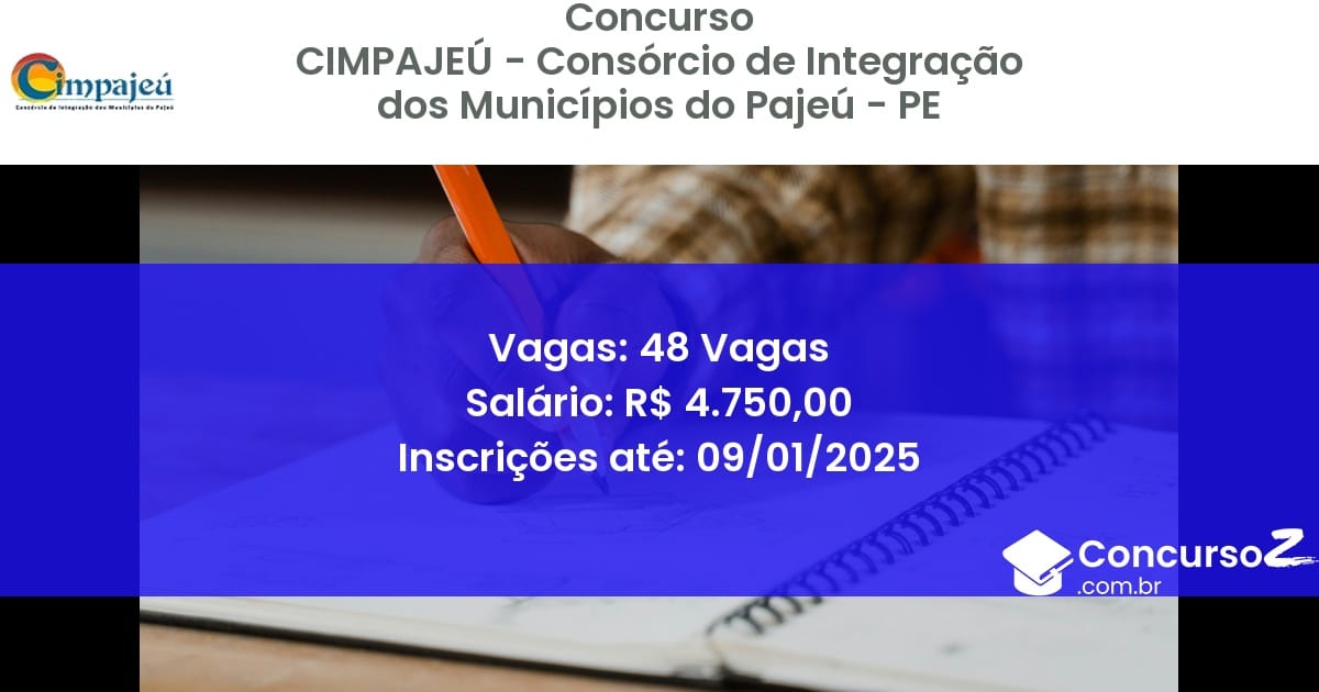 Concurso Público 390 cimpajeu consorcio de integracao dos municipios do pajeu pe 48 vagas julho 2025