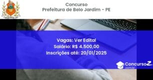 Concurso Público 392 prefeitura de belo jardim pe ver edital junho 2025