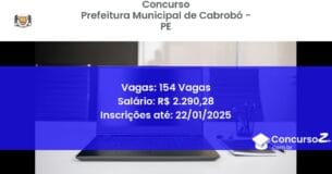 Concurso Público 395 prefeitura municipal de cabrobo pe 154 vagas junho 2025