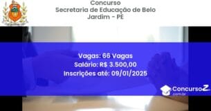 Concurso Público 397 secretaria de educacao de belo jardim pe 66 vagas junho 2025