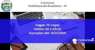 Concurso Público 399 prefeitura de brasileira pi 70 vagas junho 2025