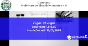 Concurso Público 403 prefeitura de simplicio mendes pi 32 vagas julho 2025