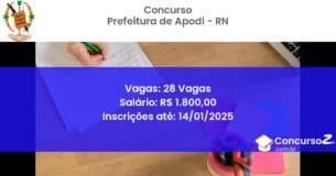 Concurso Público 407 prefeitura de apodi rn 28 vagas junho 2025
