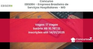 Concurso Público 422 ebserh empresa brasileira de servicos hospitalares mg 17 vagas julho 2025