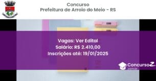 Concurso Público 451 prefeitura de arroio do meio rs ver edital junho 2025