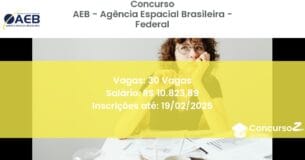 Concurso Público 5 aeb agencia espacial brasileira federal 30 vagas junho 2025