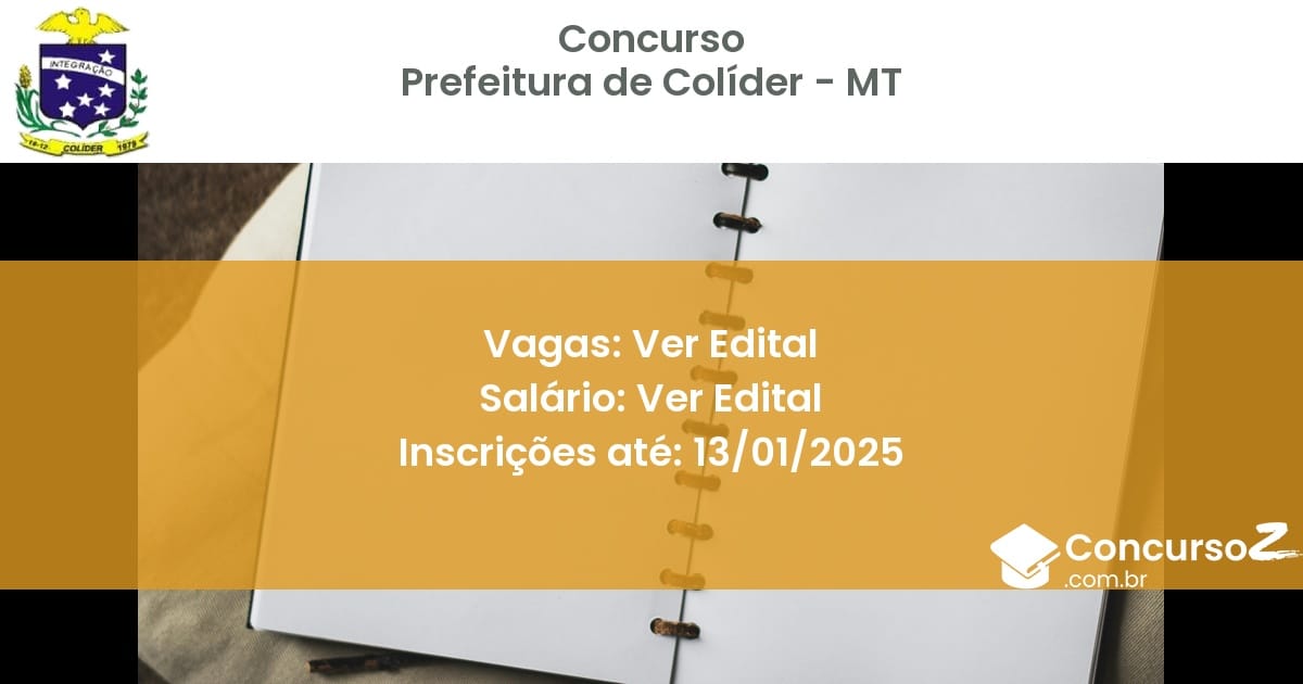 Concurso Público 507 prefeitura de colider mt ver edital junho 2025