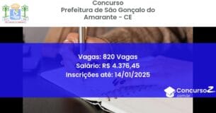 Concurso Público 515 prefeitura de sao goncalo do amarante ce 820 vagas junho 2025