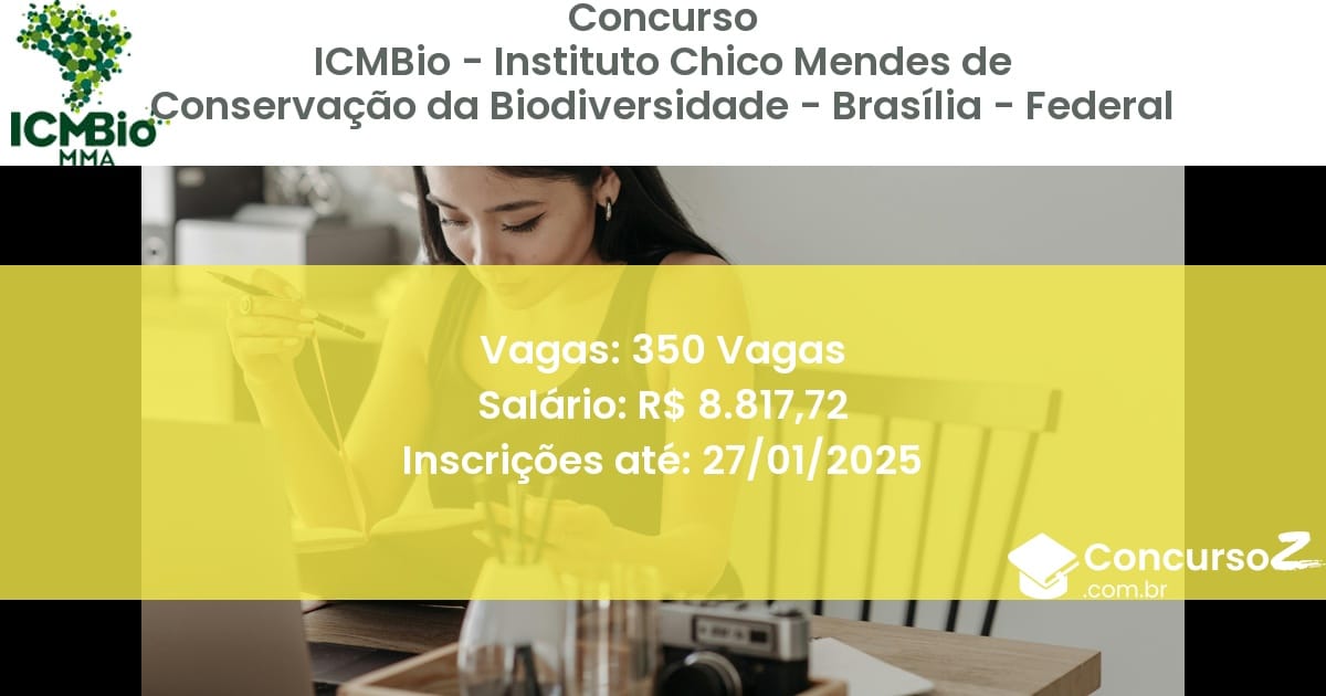 Concurso Público 531 icmbio instituto chico mendes de conservacao da biodiversidade brasilia federal 350 vagas junho 2025
