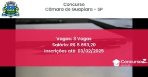 Concurso Público 539 camara de guapiara sp 3 vagas junho 2025