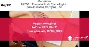 Concurso Público 548 fatec faculdade de tecnologia sao jose dos campos sp ver edital junho 2025