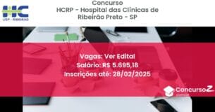 Concurso Público 557 hcrp hospital das clinicas de ribeirao preto sp ver edital maio 2025