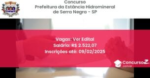 Concurso Público 562 prefeitura da estancia hidromineral de serra negra sp ver edital junho 2025