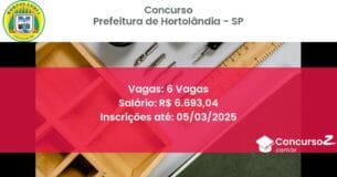 Concurso Público 574 prefeitura de hortolandia sp 6 vagas junho 2025
