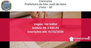 Concurso Público 581 prefeitura de sao jose da bela vista sp ver edital maio 2025