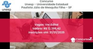 Concurso Público 588 unesp universidade estadual paulista julio de mesquita filho sp ver edital julho 2025