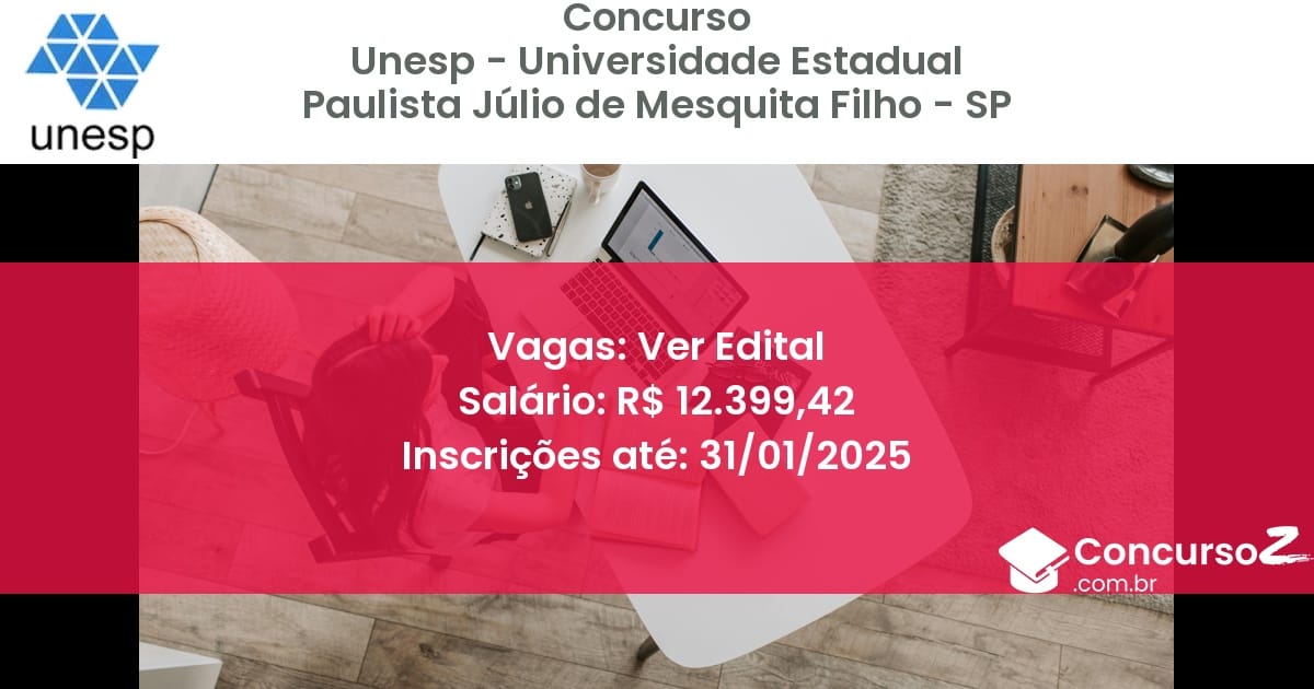 Concurso Público 588 unesp universidade estadual paulista julio de mesquita filho sp ver edital julho 2025
