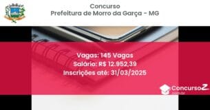 Concurso Público 620-prefeitura-de-morro-da-garca-mg-145-vagas atualizado em March de 2025
