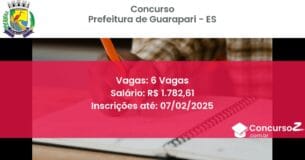 Concurso Público 638 prefeitura de guarapari es 6 vagas junho 2025