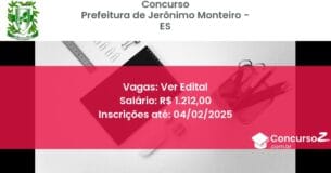 Concurso Público 639 prefeitura de jeronimo monteiro es ver edital junho 2025