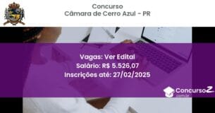 Concurso Público 643 camara de cerro azul pr ver edital junho 2025