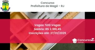 Concurso Público 65 prefeitura de mage rj 500 vagas junho 2025