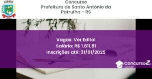 Concurso Público 684 prefeitura de santo antonio da patrulha rs ver edital junho 2025