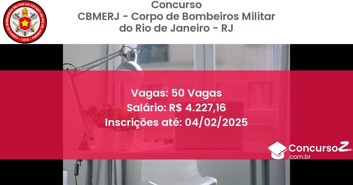 Concurso Público 69 cbmerj corpo de bombeiros militar do rio de janeiro rj 50 vagas julho 2025