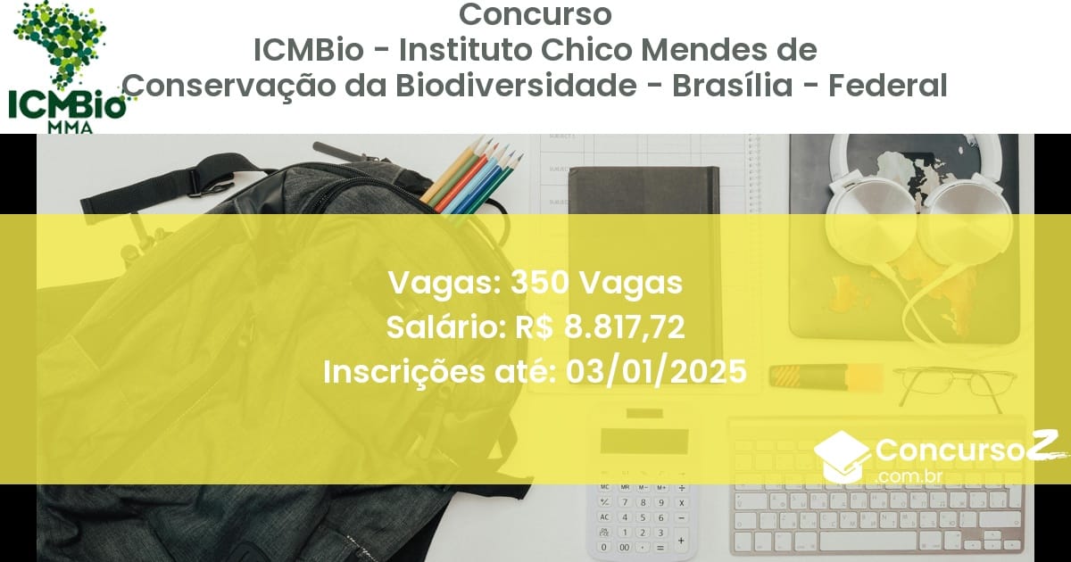 Concurso Público 7 icmbio instituto chico mendes de conservacao da biodiversidade brasilia federal 350 vagas junho 2025