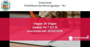 Concurso Público 71 prefeitura de nova iguacu rj 20 vagas junho 2025