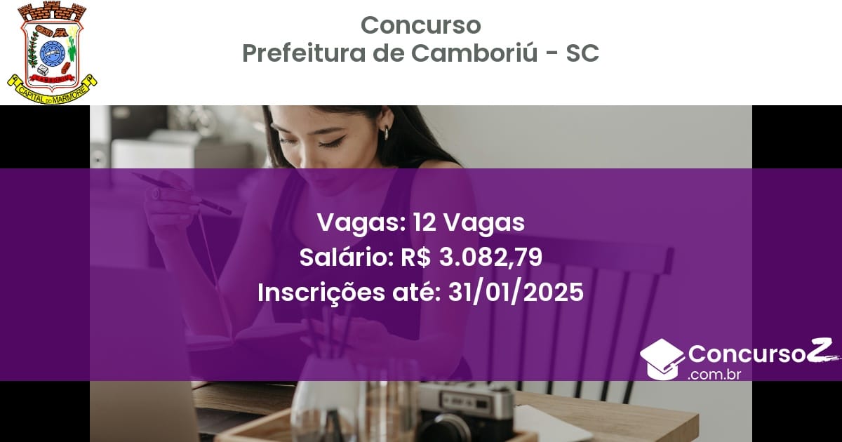 Concurso Público 711 prefeitura de camboriu sc 12 vagas junho 2025