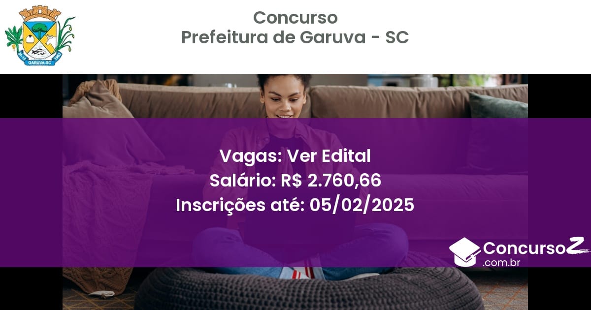 Concurso Público 715 prefeitura de garuva sc ver edital setembro 2025