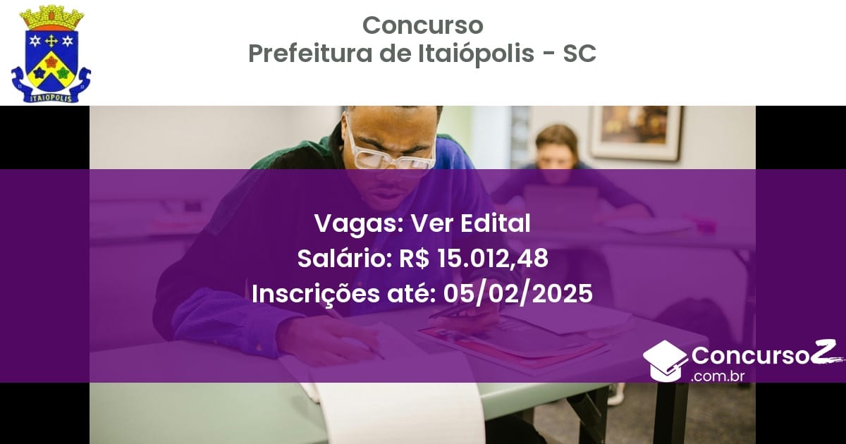 Concurso Público 719 prefeitura de itaiopolis sc ver edital junho 2025