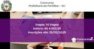 Concurso Público 724 prefeitura de peritiba sc 14 vagas julho 2025