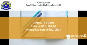 Concurso Público 765 prefeitura de eldorado ms 14 vagas junho 2025