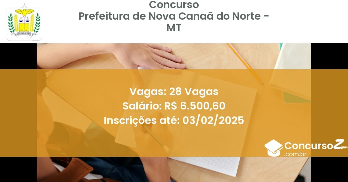 Concurso Público 786 prefeitura de nova canaa do norte mt 28 vagas junho 2025