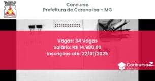 Concurso Público 79 prefeitura de caranaiba mg 34 vagas junho 2025