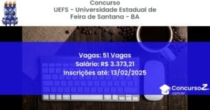 Concurso Público 808 uefs universidade estadual de feira de santana ba 51 vagas junho 2025