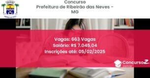 Concurso Público 81 prefeitura de ribeirao das neves mg 663 vagas junho 2025