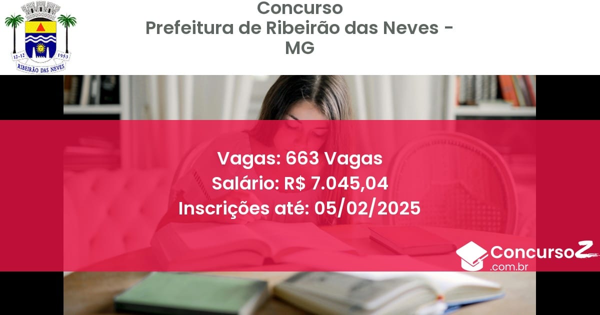 Concurso Público 81 prefeitura de ribeirao das neves mg 663 vagas julho 2025