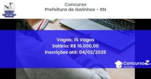 Concurso Público 839 prefeitura de galinhos rn 16 vagas junho 2025