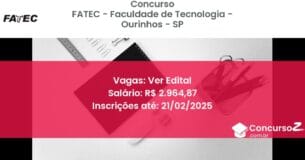Concurso Público 856 fatec faculdade de tecnologia ourinhos sp ver edital maio 2025