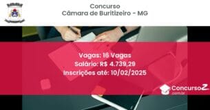Concurso Público 86 camara de buritizeiro mg 16 vagas junho 2025